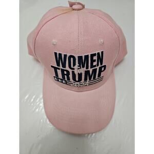Women For Trump 2024 USA Pink Adjustable Embroidered Logo Cap Hat 3 Stars